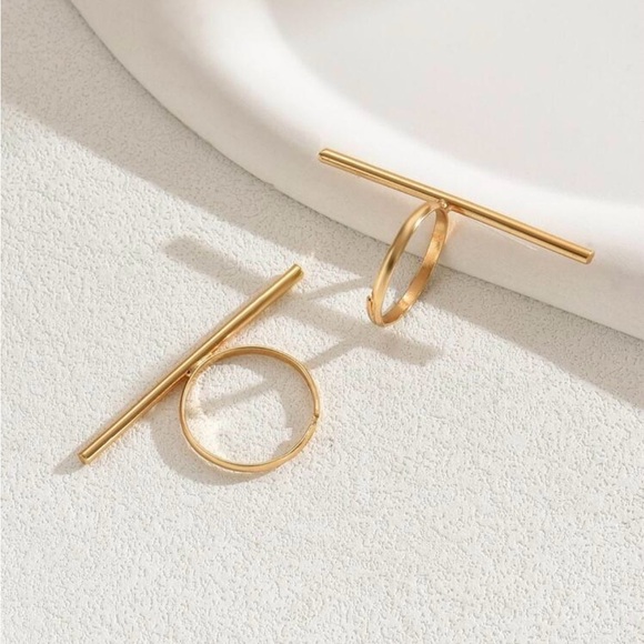 2 pc Minimalist adjustable ring set - Picture 2 of 4